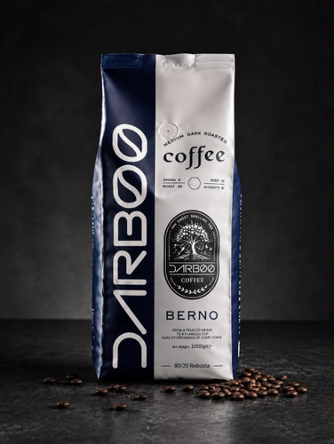 دانه قهوه 20% عربیکا 80% روبوستا BERNO داربو - 1000 گرم
